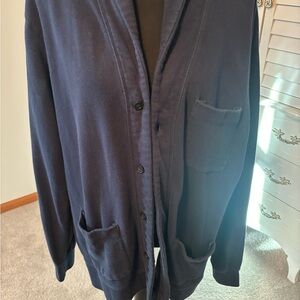 Chaps Men's Dark Blue Button-Up Cardigan